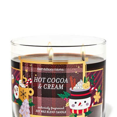 Парфумована свічка на 3 гноти Bath & Body Works Hot Cocoa & Cream, 411 г