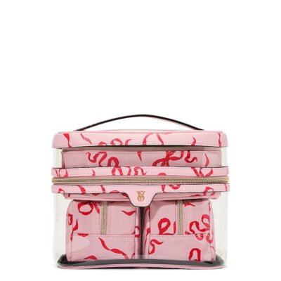 Косметичка-кейс 4 в 1 Victoria's Secret 4-Piece Makeup Bag Pink & Red Bow