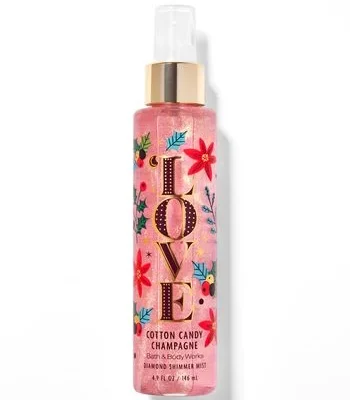 Парфумований спрей для тіла з шиммером Bath & Body Works Cotton Candy Champagne, 145 мл