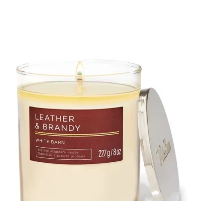 Парфумована свічка на 1 гніт Bath & Body Works Leather & Brandy, 227 г
