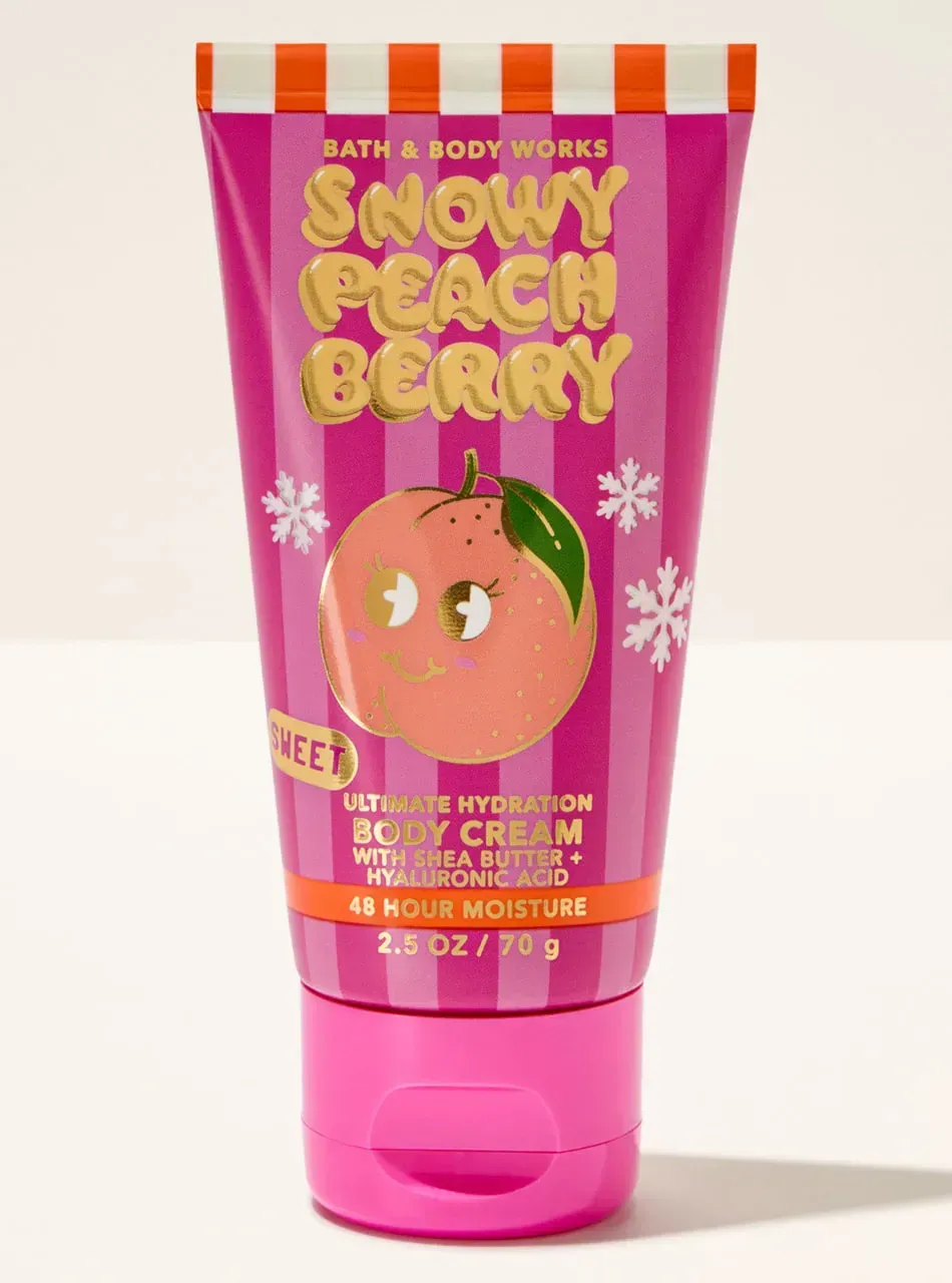 Парфумований міні крем для тіла Bath & Body Works Snowy Peach Berry, 70 г