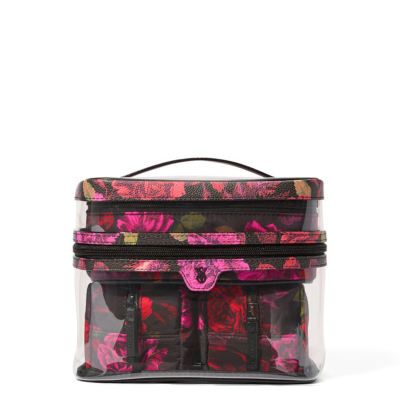 Косметичка-кейс 4 в 1 Victoria's Secret 4-Piece Makeup Bag Black Floral