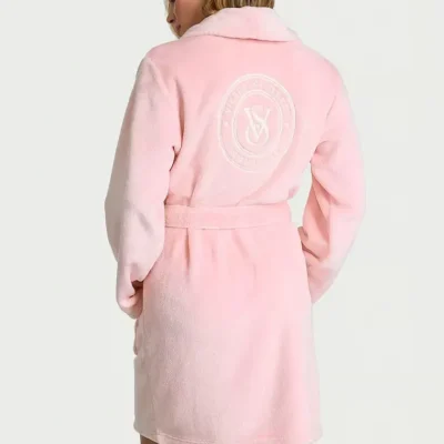Халат Victoria’s Secret Short Cozy Plush Robe ніжно-рожевий