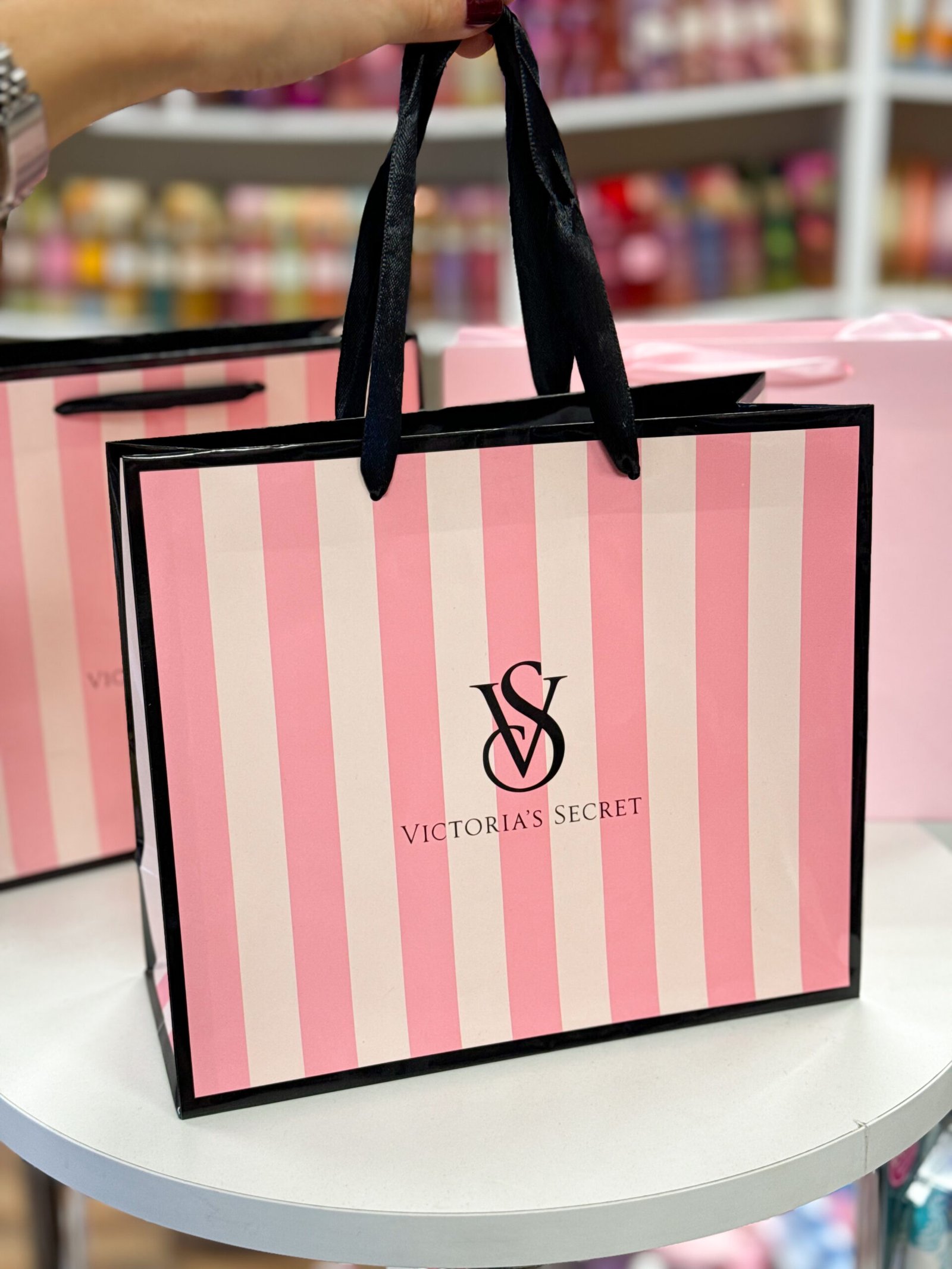 Подарунковий пакет Victoria's Secret смужка з лого (M розмір)