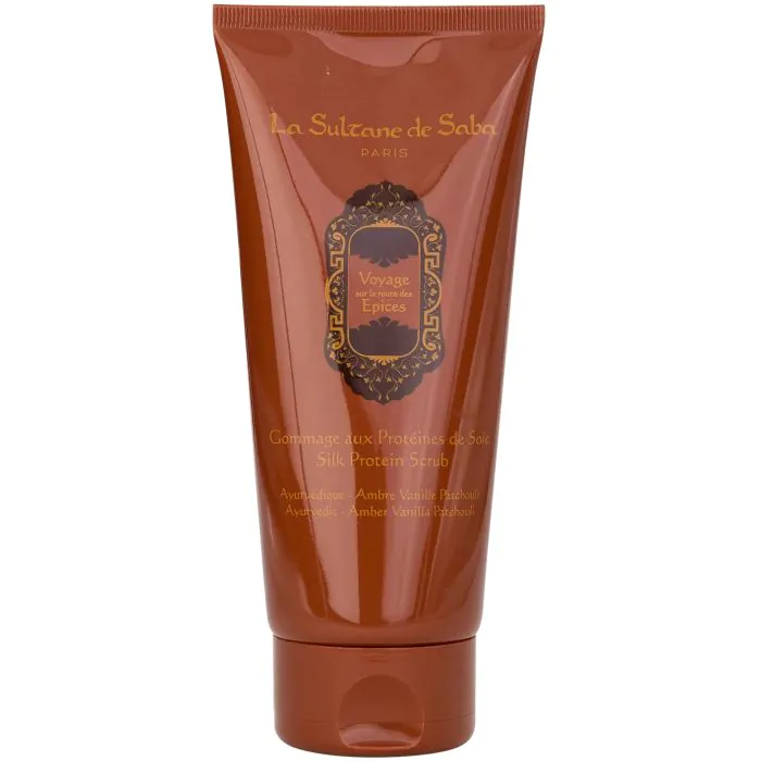 Парфумований протеїновий шовковий скраб для тіла La Sultane De Saba Ayurvedic Amber Vanille Patchouli, 200 мл