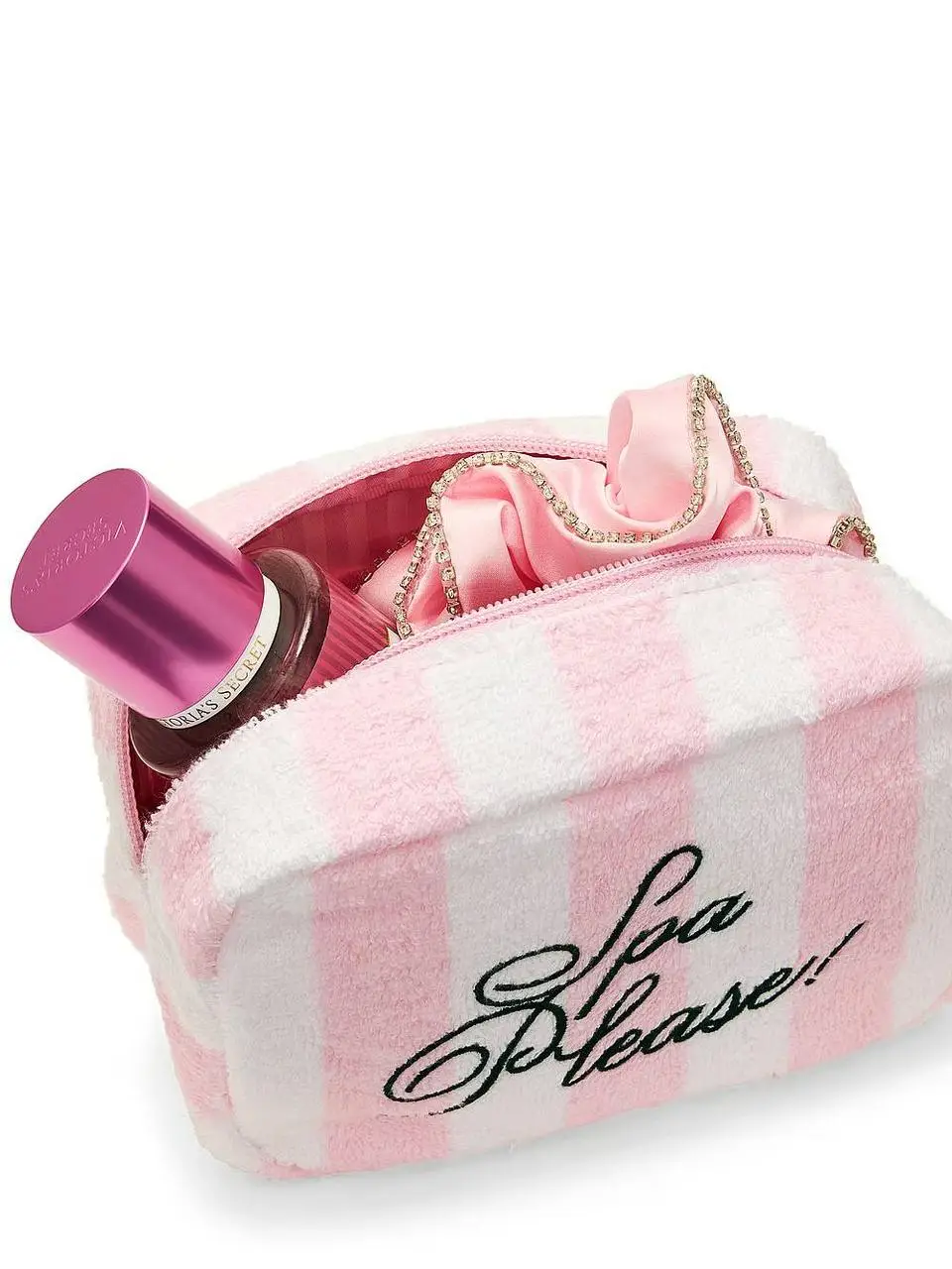 Косметичка махрова Victoria's Secret Shine Logo Travel Makeup Bag