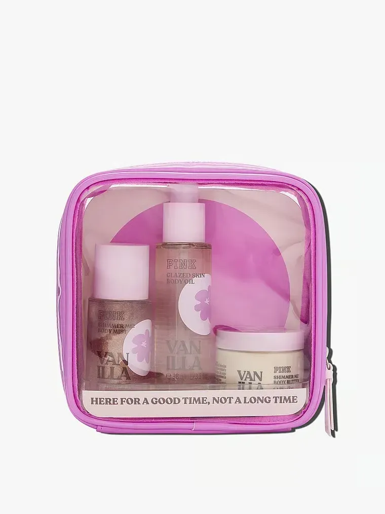 Подарунковий набір Victoria's Secret PINK Vanilla Let's Glow Away Shimmer Travel Set