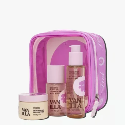 Подарунковий набір Victoria's Secret PINK Vanilla Let's Glow Away Shimmer Travel Set