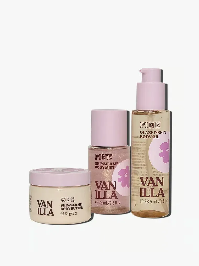 Подарунковий набір Victoria's Secret PINK Vanilla Let's Glow Away Shimmer Travel Set