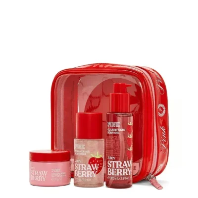 Подарунковий набір Victoria's Secret PINK Juicy Strawberry Let's Glow Away Shimmer Travel Set