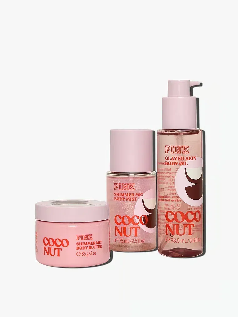 Подарунковий набір Victoria's Secret PINK Coconut Let's Glow Away Shimmer Travel Set