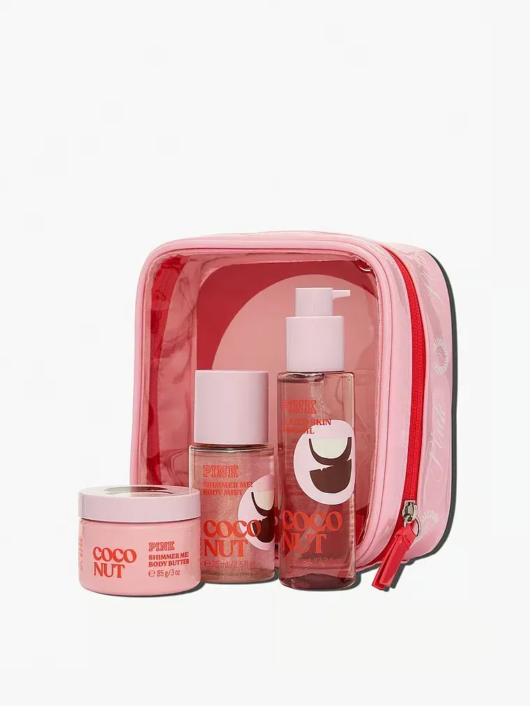 Подарунковий набір Victoria's Secret PINK Coconut Let's Glow Away Shimmer Travel Set